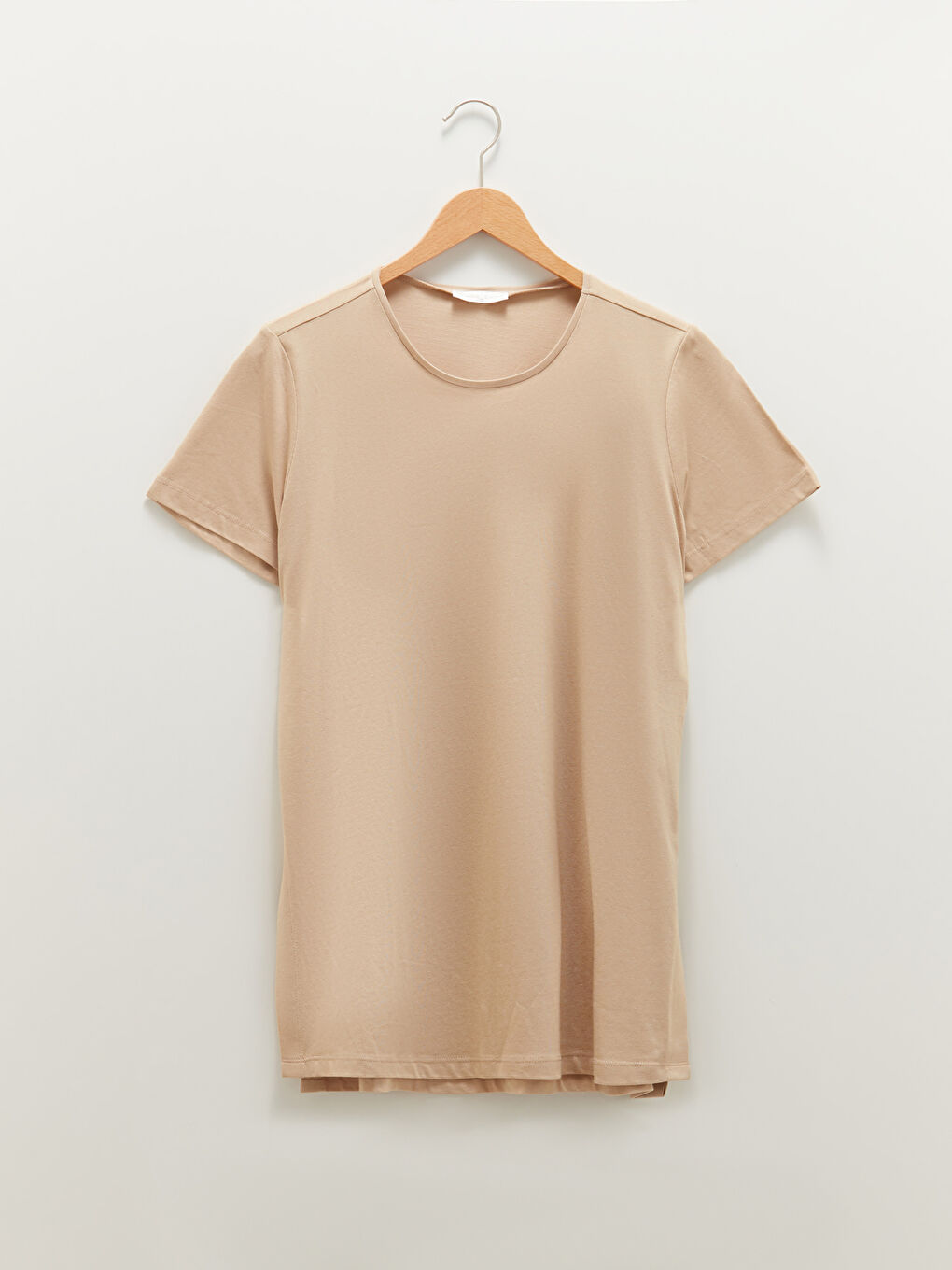 Rundhalsausschnitt Gerade Kurzarm Baumwolle T-Shirt für Damen-5