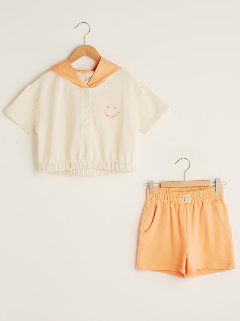 Sweat à Capuche à Manches Courtes et Short pour Fille