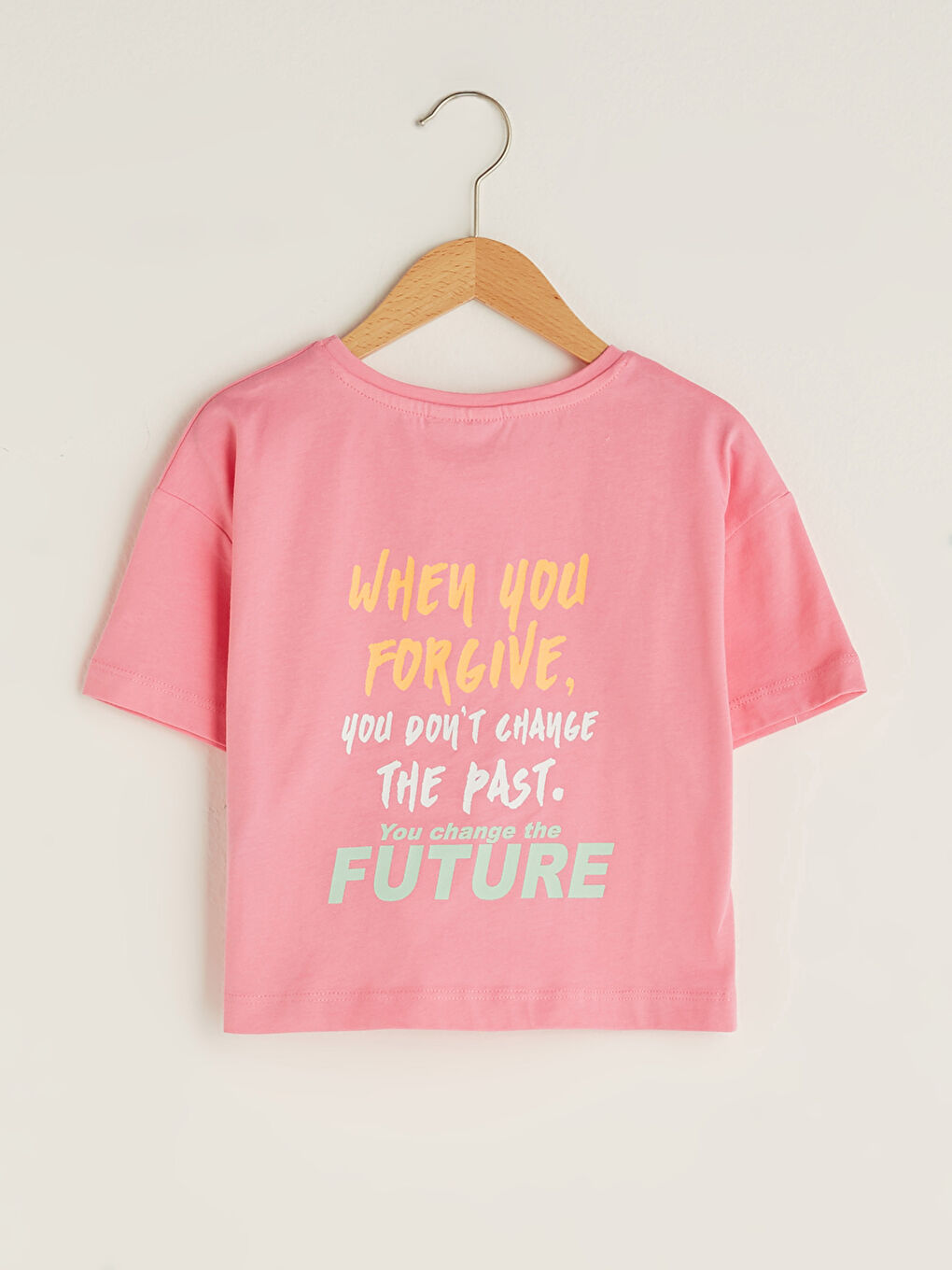 T-shirt Fille en Coton à Manches Courtes Imprimé Col Rond-1