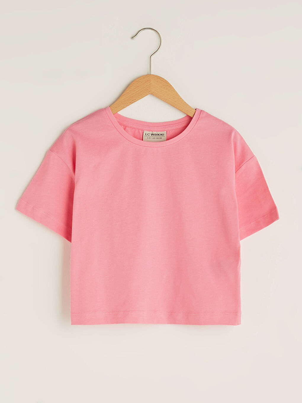 T-shirt Fille en Coton à Manches Courtes Imprimé Col Rond