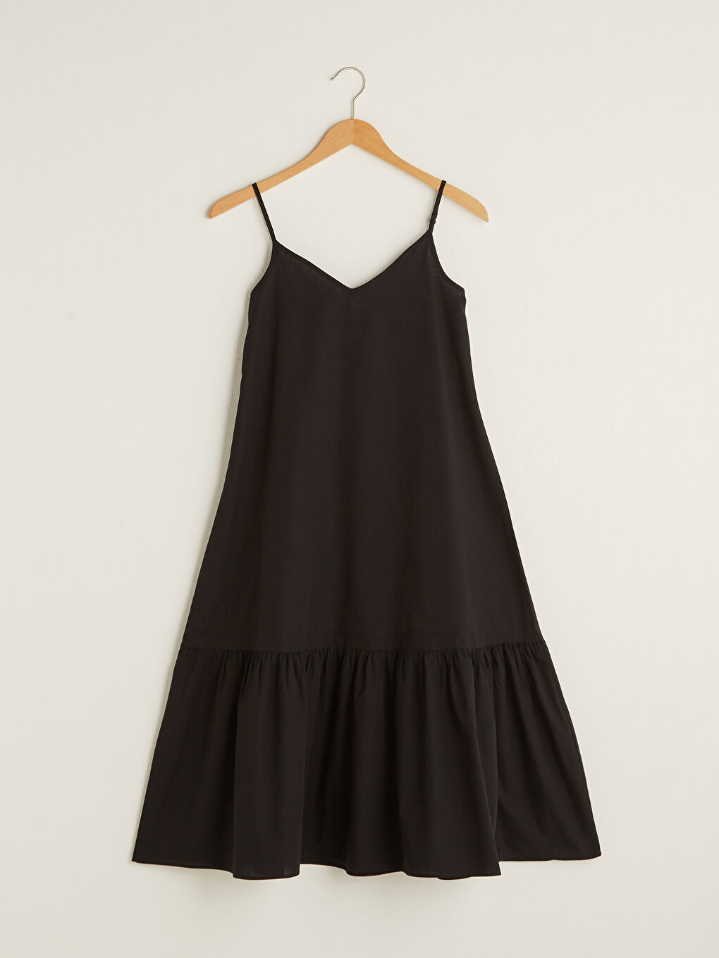 V Neck Strappy Plain Cotton Women's Dress -S1JF54Z8-CVL