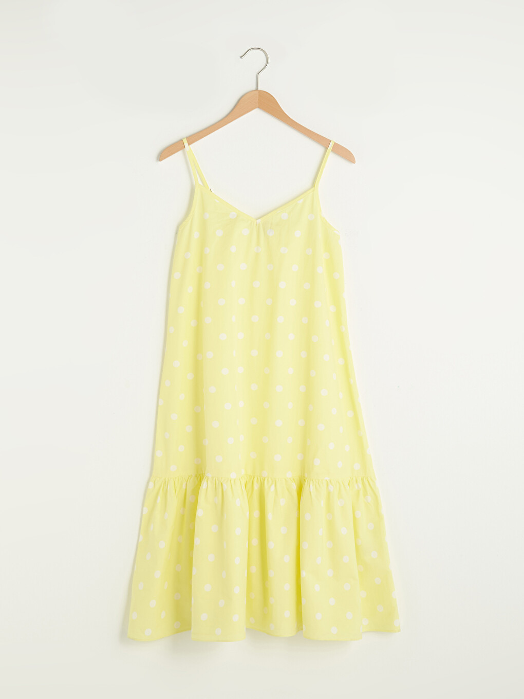 V Neck Strappy Polka Dot Cotton Women's Dress-7