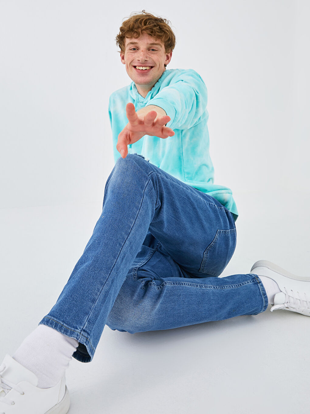 Hanorac Supradimensionat Cu Glugă Mânecă Lungă Tie Dye pentru Bărbați-4