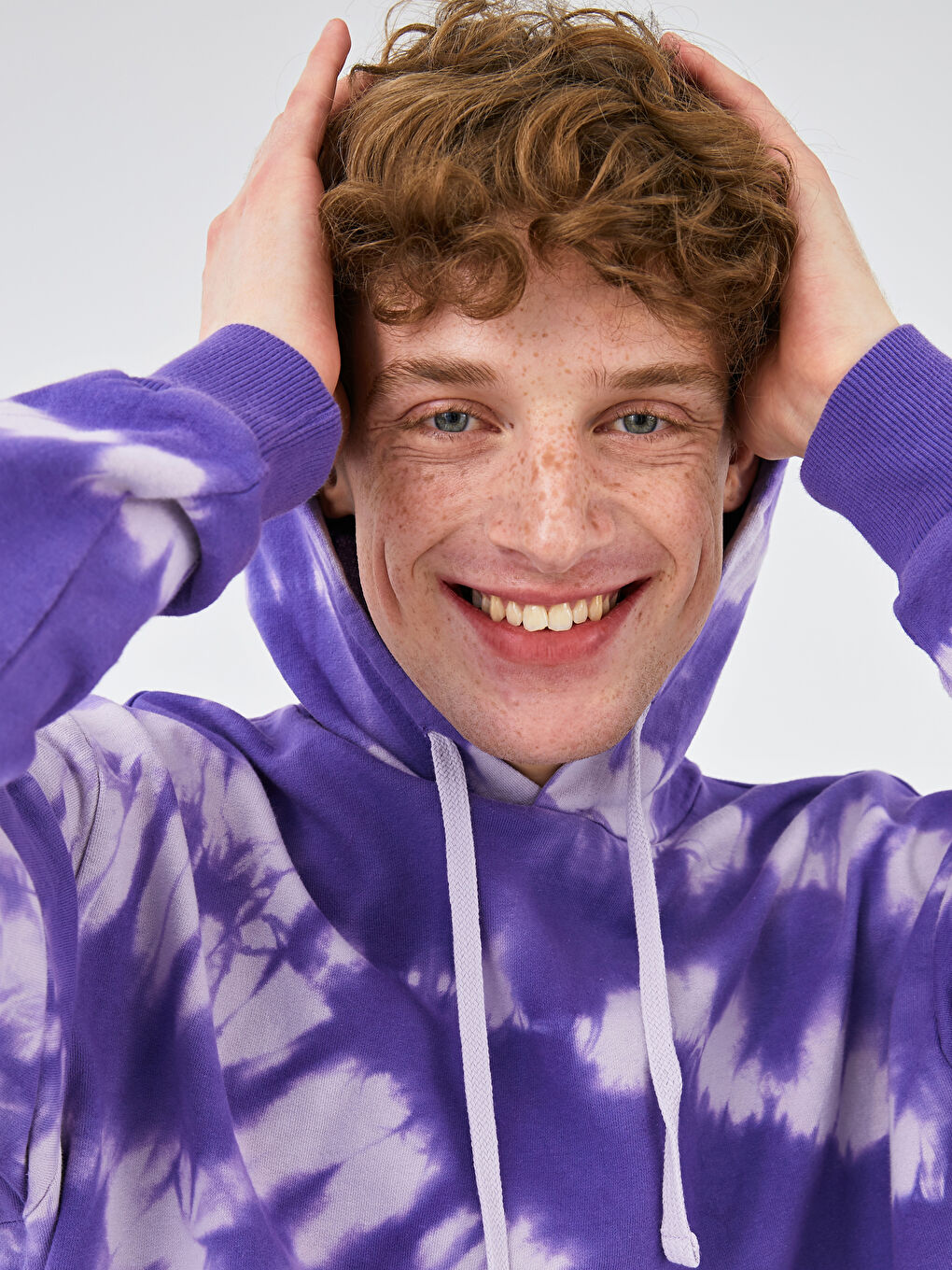 Толстовка Мужская Оверсайз С Капюшоном С Длинным Рукавом И Тай-Дай Принтом-4