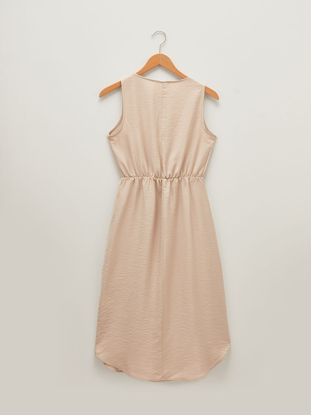 Crew Neck Sleeveless Tie Waist and Pocket Detail Women's Dress-6