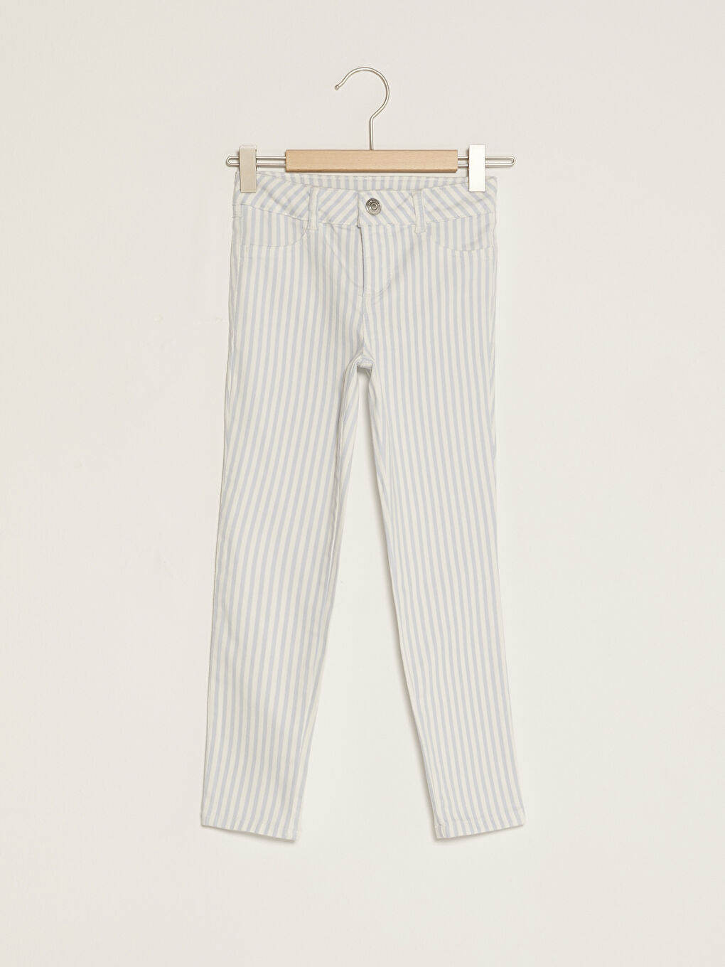 Mavi Çizgili Pamuklu Kız Çocuk Pantolon