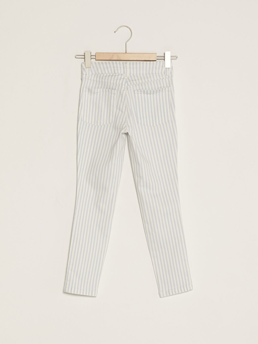 Mavi Çizgili Pamuklu Kız Çocuk Pantolon-2