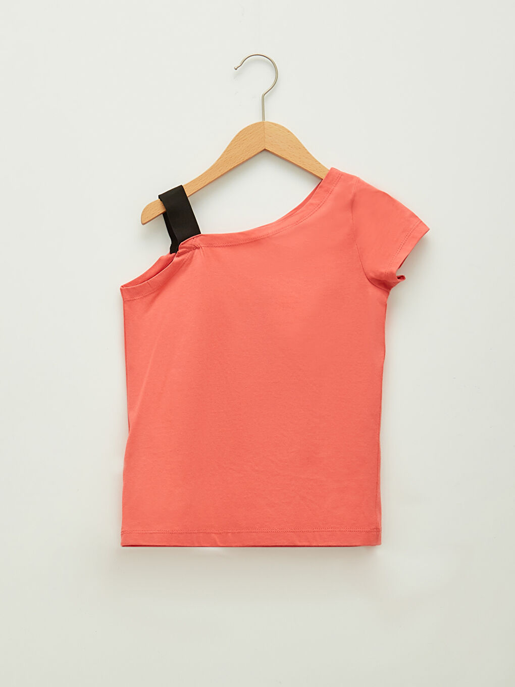 Футболка с принтом на одно плечо для девочек-1