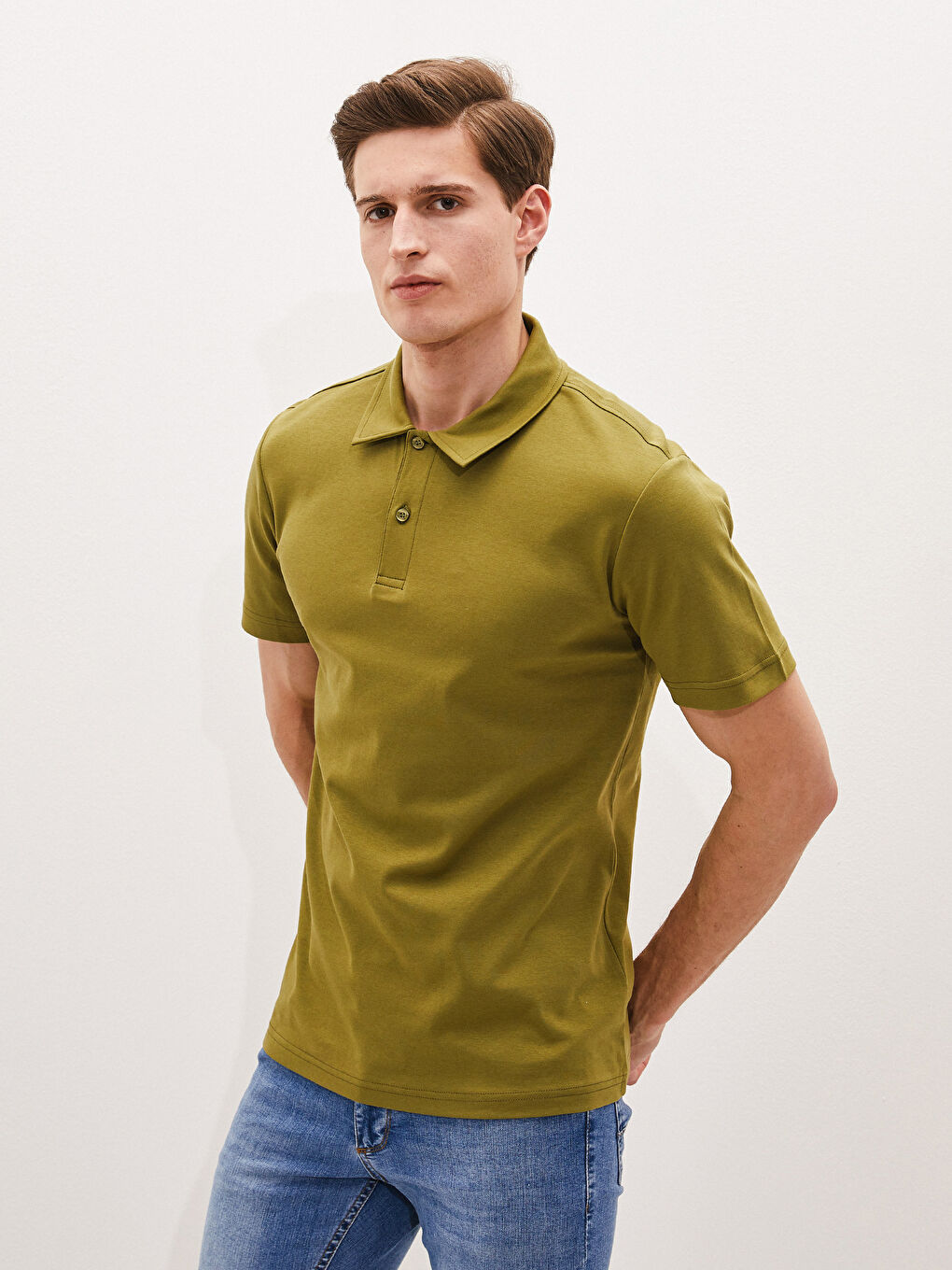 Polo Neck Short Sleeve Men's T-Shirt-1
