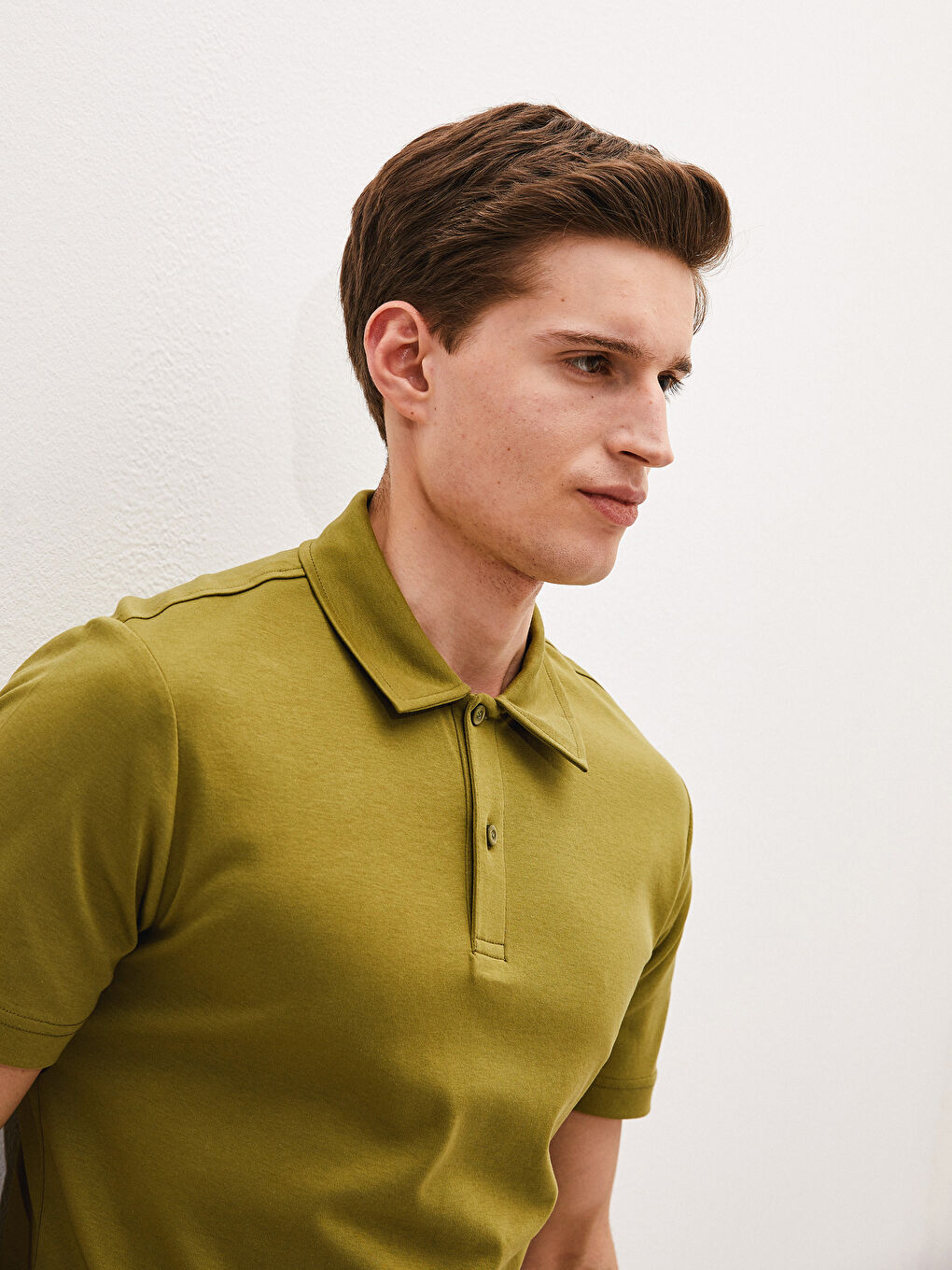 Polo Neck Short Sleeve Men's T-Shirt-2