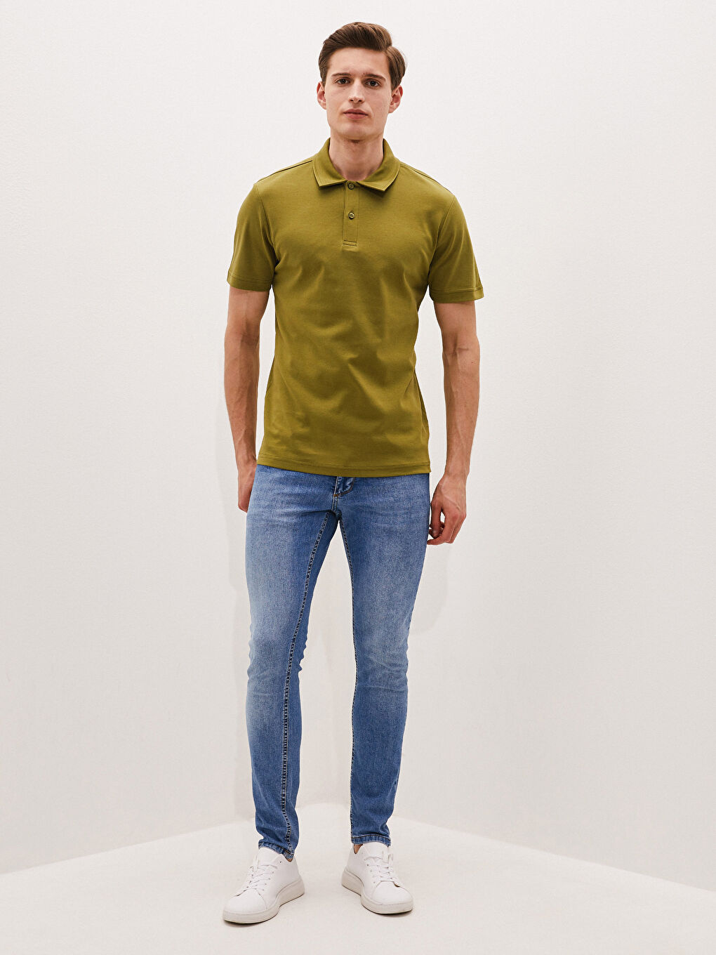 Polo Neck Short Sleeve Men's T-Shirt-3