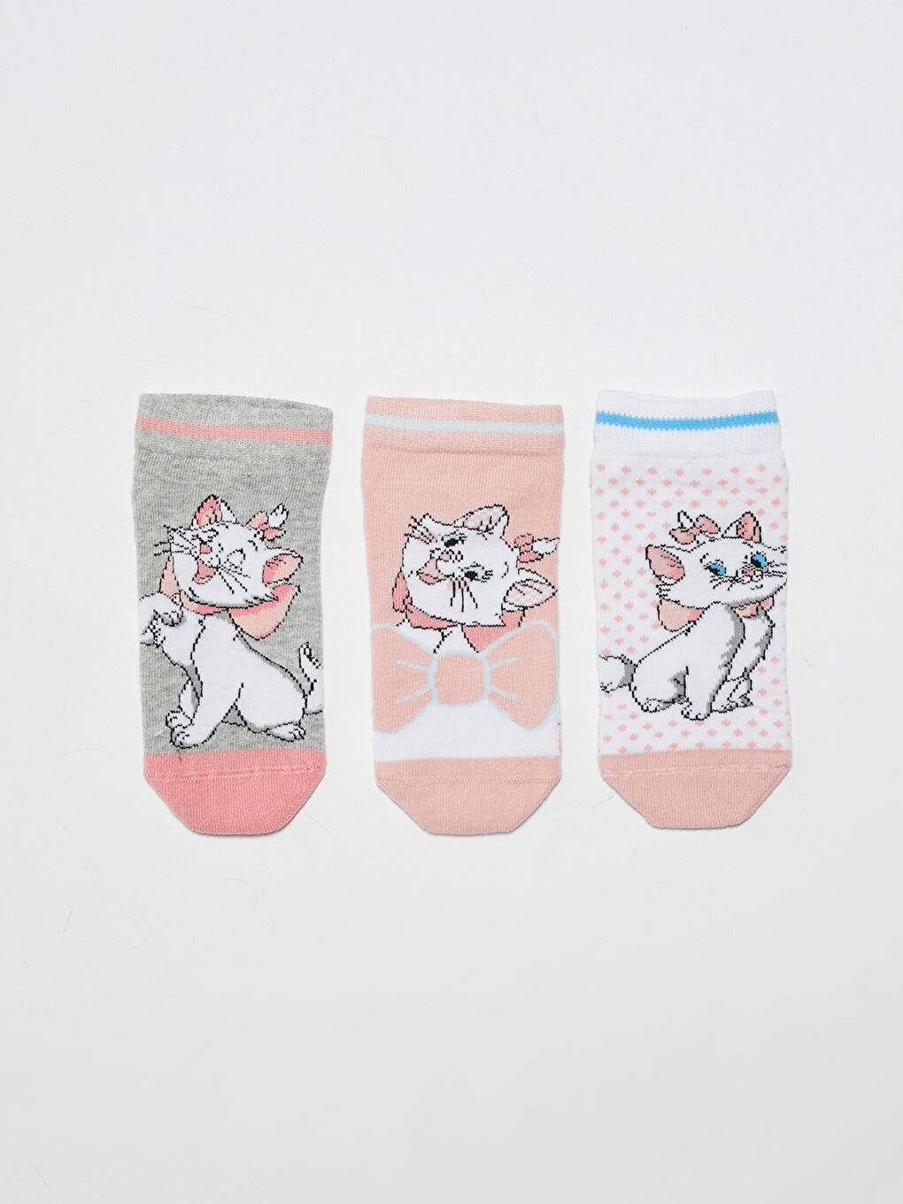 Aristocats Patterned Girls Booties Socks 3 Pieces-1