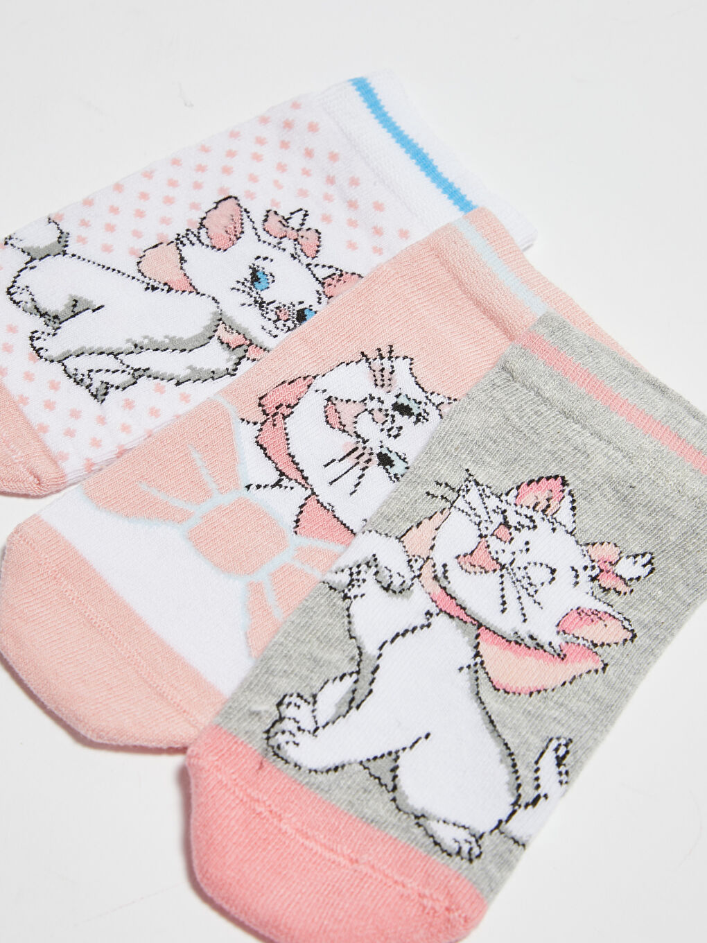 Aristocats Patterned Girls Booties Socks 3 Pieces-2