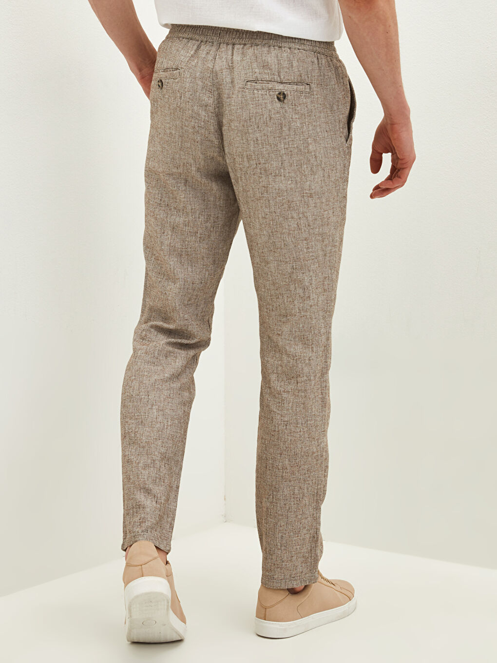 Bej Slim Fit Erkek Pantolon-4