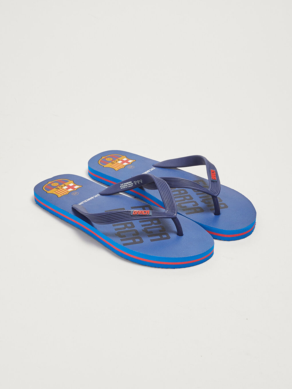 Lacivert Baskılı Parmak Arası Erkek Plaj Terliği