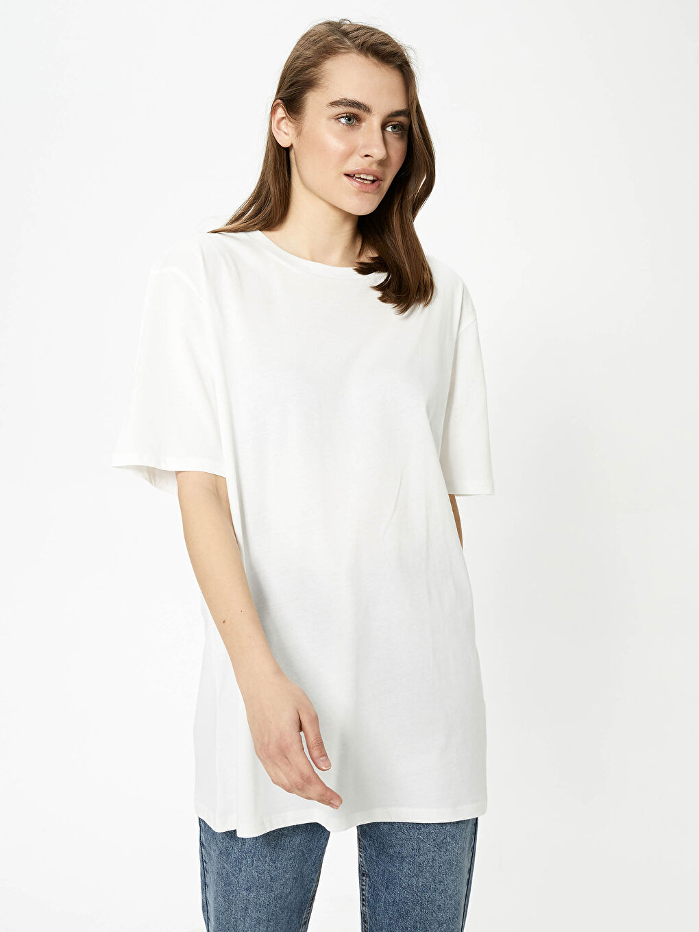 2-piece Crew Neck Straight Short Sleeve Women's Tunic-8