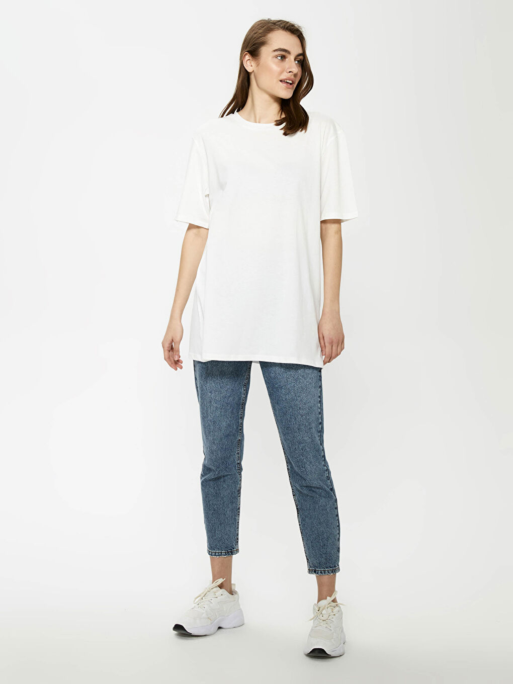 2-piece Crew Neck Straight Short Sleeve Women's Tunic-12