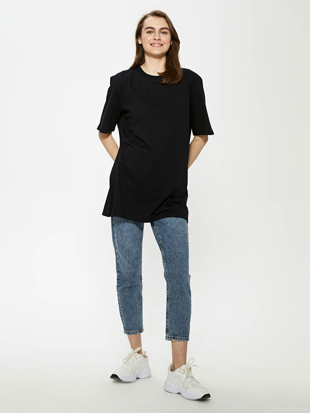 2-piece Crew Neck Straight Short Sleeve Women's Tunic-13