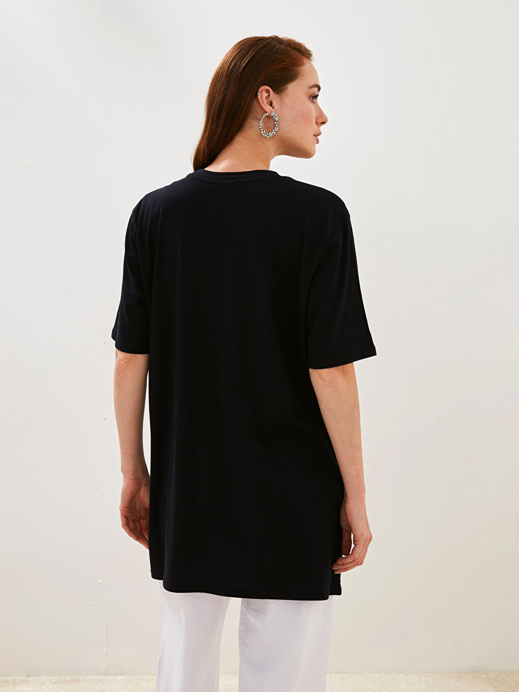 2-piece Crew Neck Straight Short Sleeve Women's Tunic-6