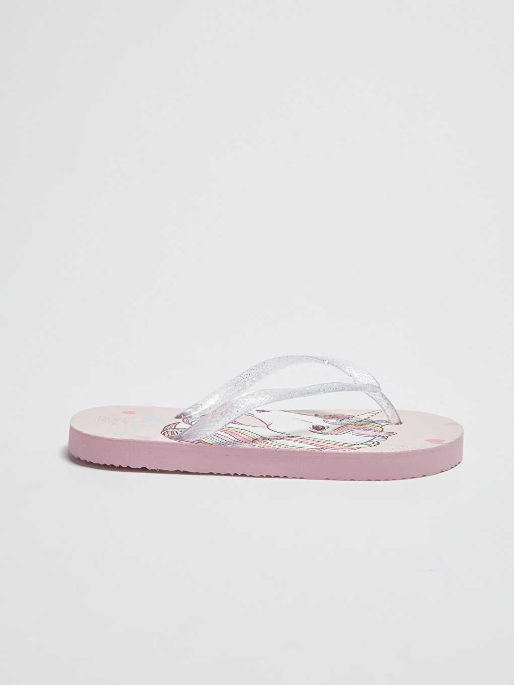 Pembe Baskılı Parmak Arası Kız Çocuk Plaj Terliği-1