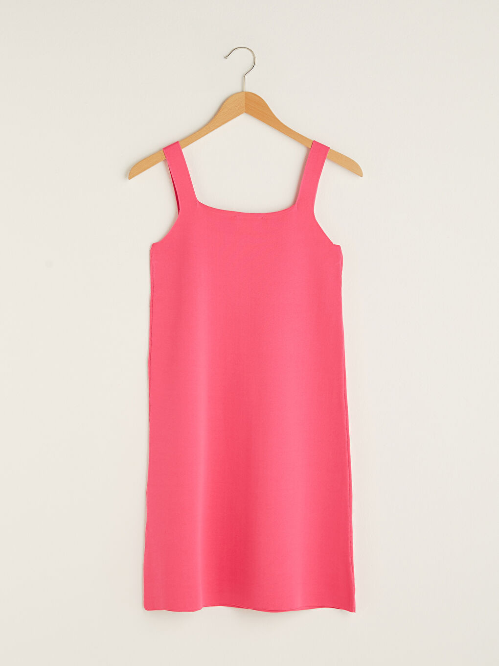 Square Neck Straight Strap A-Cut Women's Knitwear Dress-8