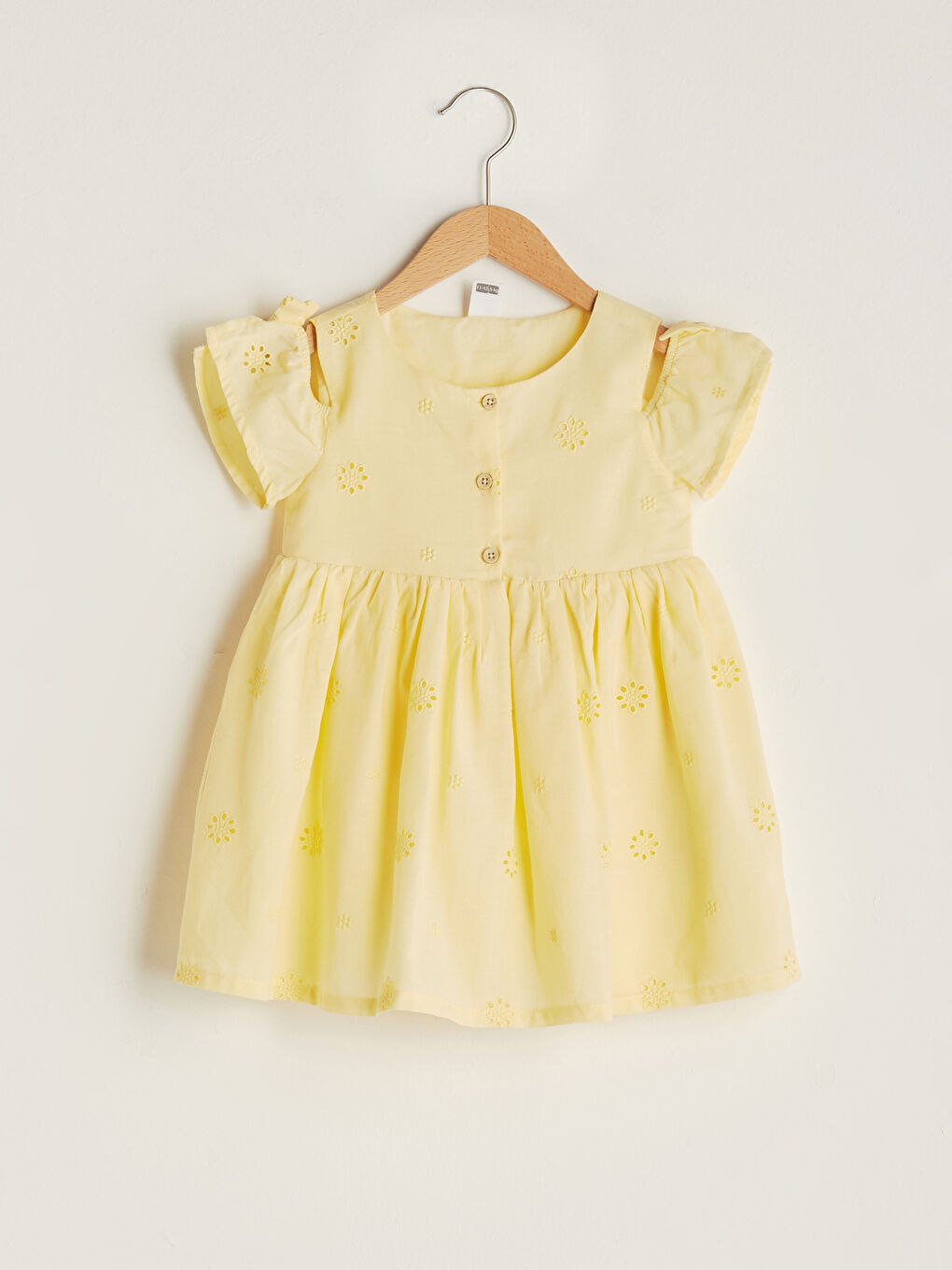 Crew Neck Short Sleeve Baby Girls' Dress