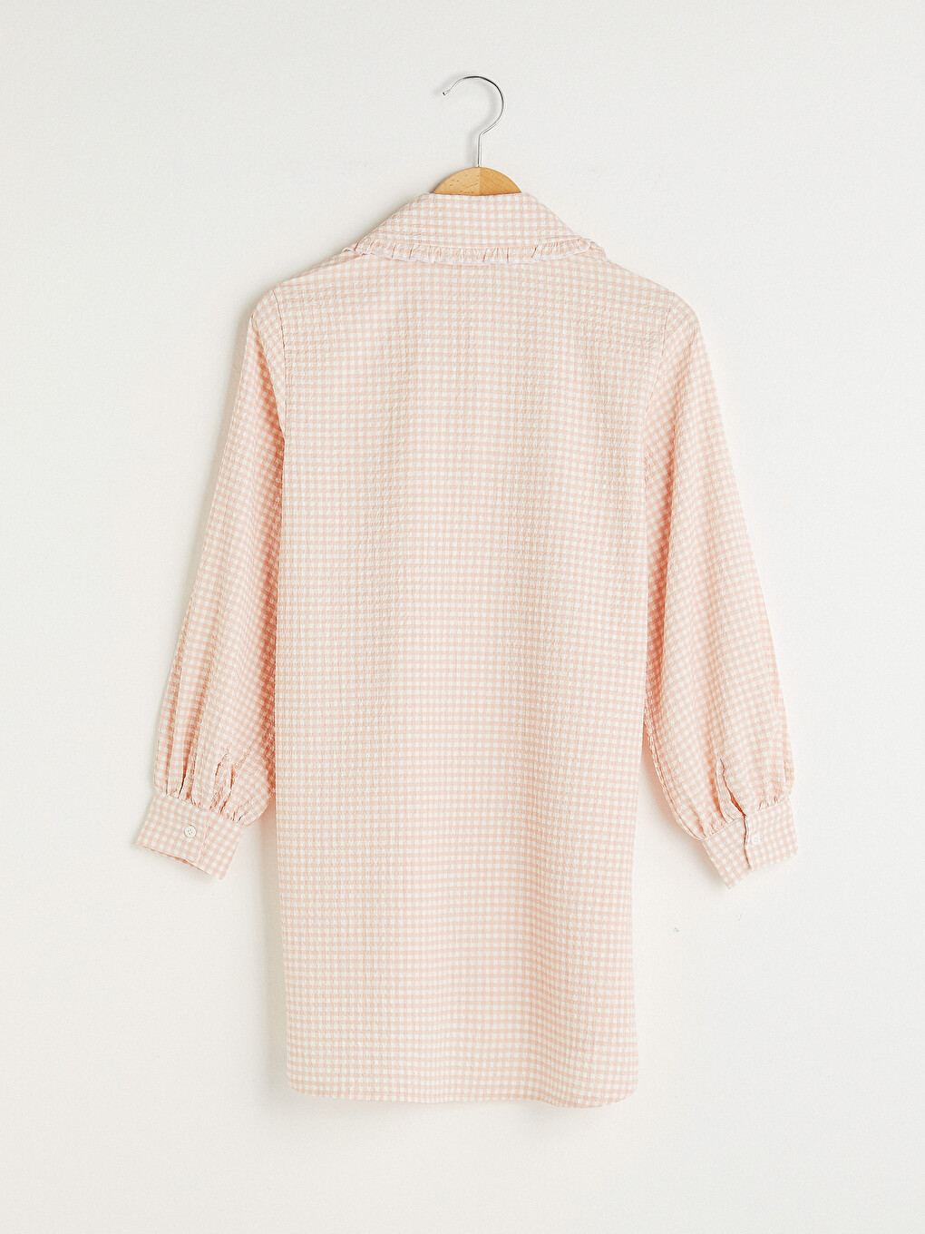 Baby Collar Plaid Long Sleeve Women Tunic-6