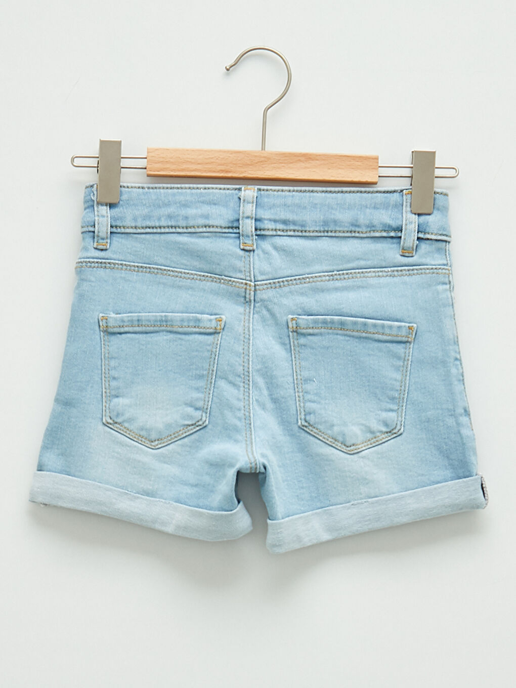 Cotton Girl Jean Shorts and Headband-1