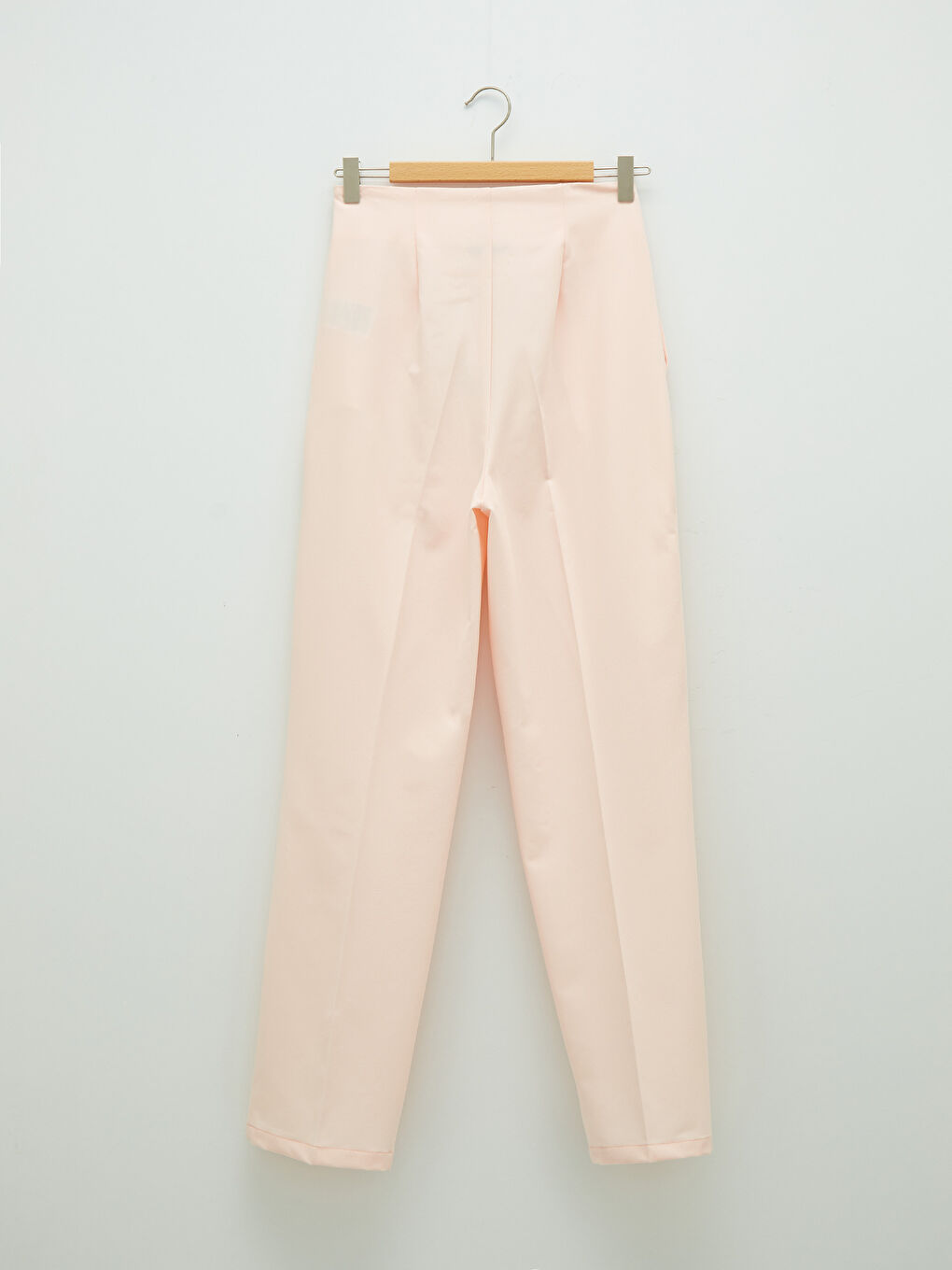 Pembe Bol Fit Düz Cep Detaylı Bilek Boy Kadın Pantolon-6