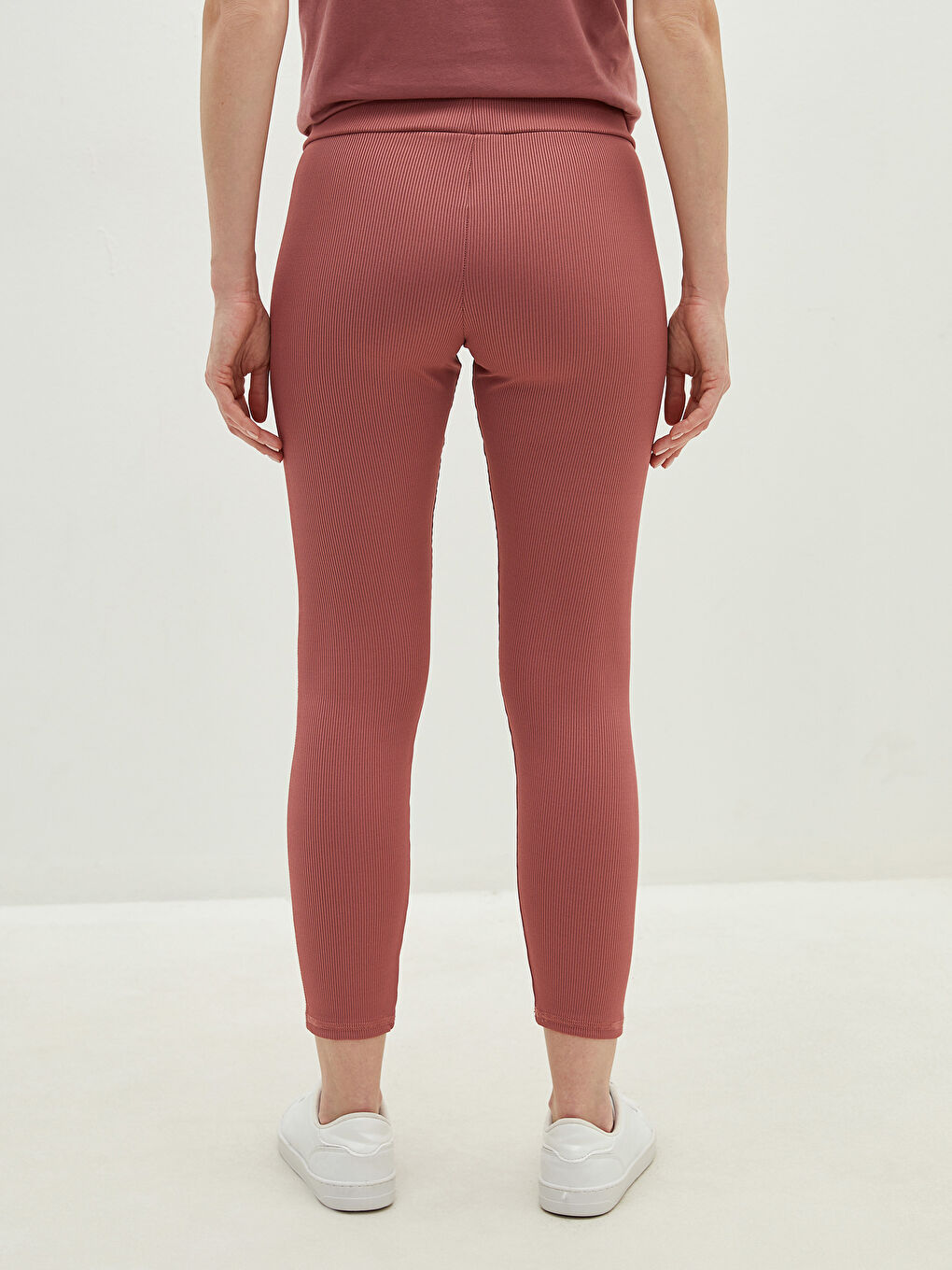 Elastic Waist Plain Camisole Fabric Maternity Leggings-3