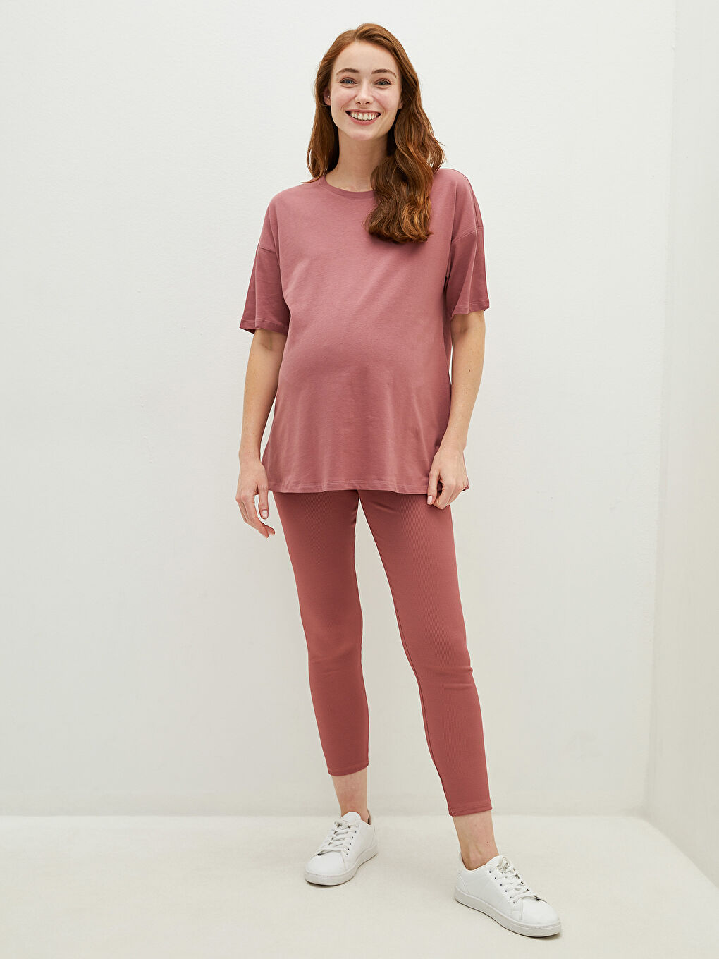 Elastic Waist Plain Camisole Fabric Maternity Leggings