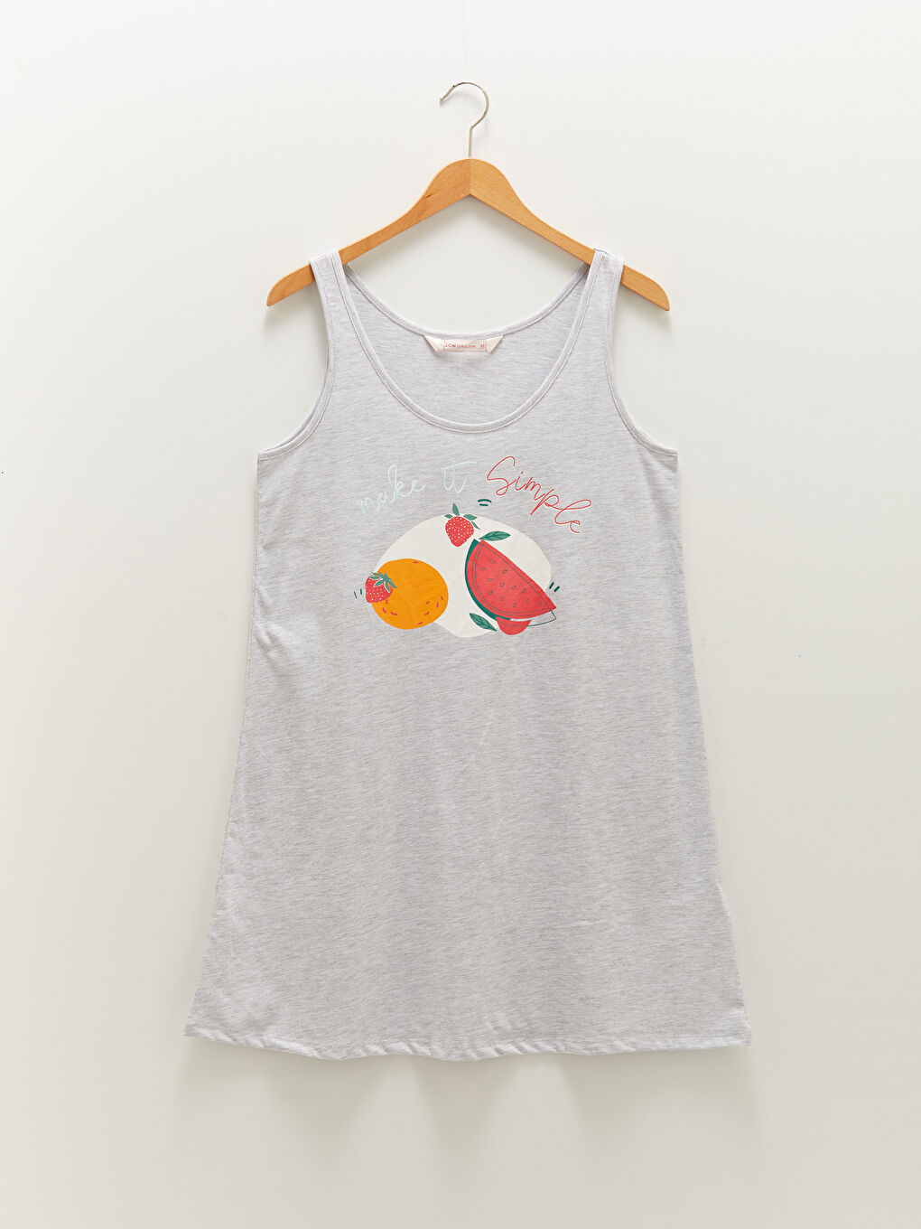 قميص نوم حريمي مطبوع برقبة U بدون حمالات-5