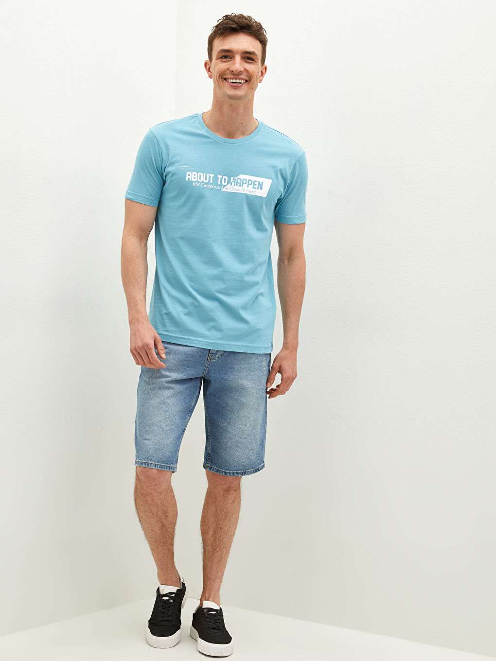 Crew Neck Short Sleeve Printed Combed Cotton Men's T-shirt-2