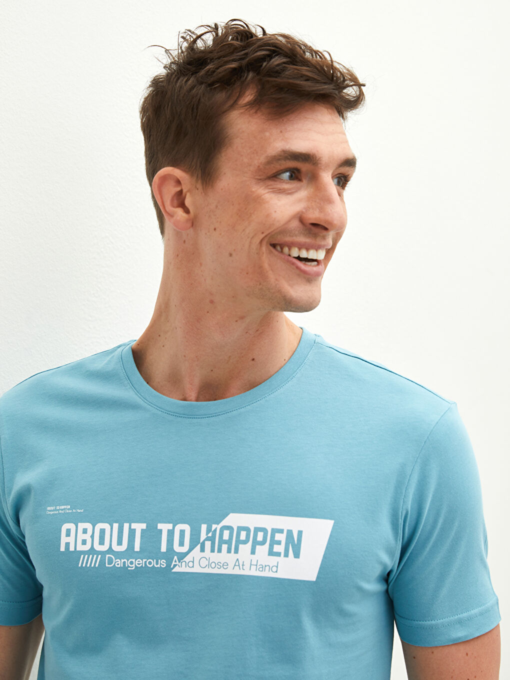 Crew Neck Short Sleeve Printed Combed Cotton Men's T-shirt-3