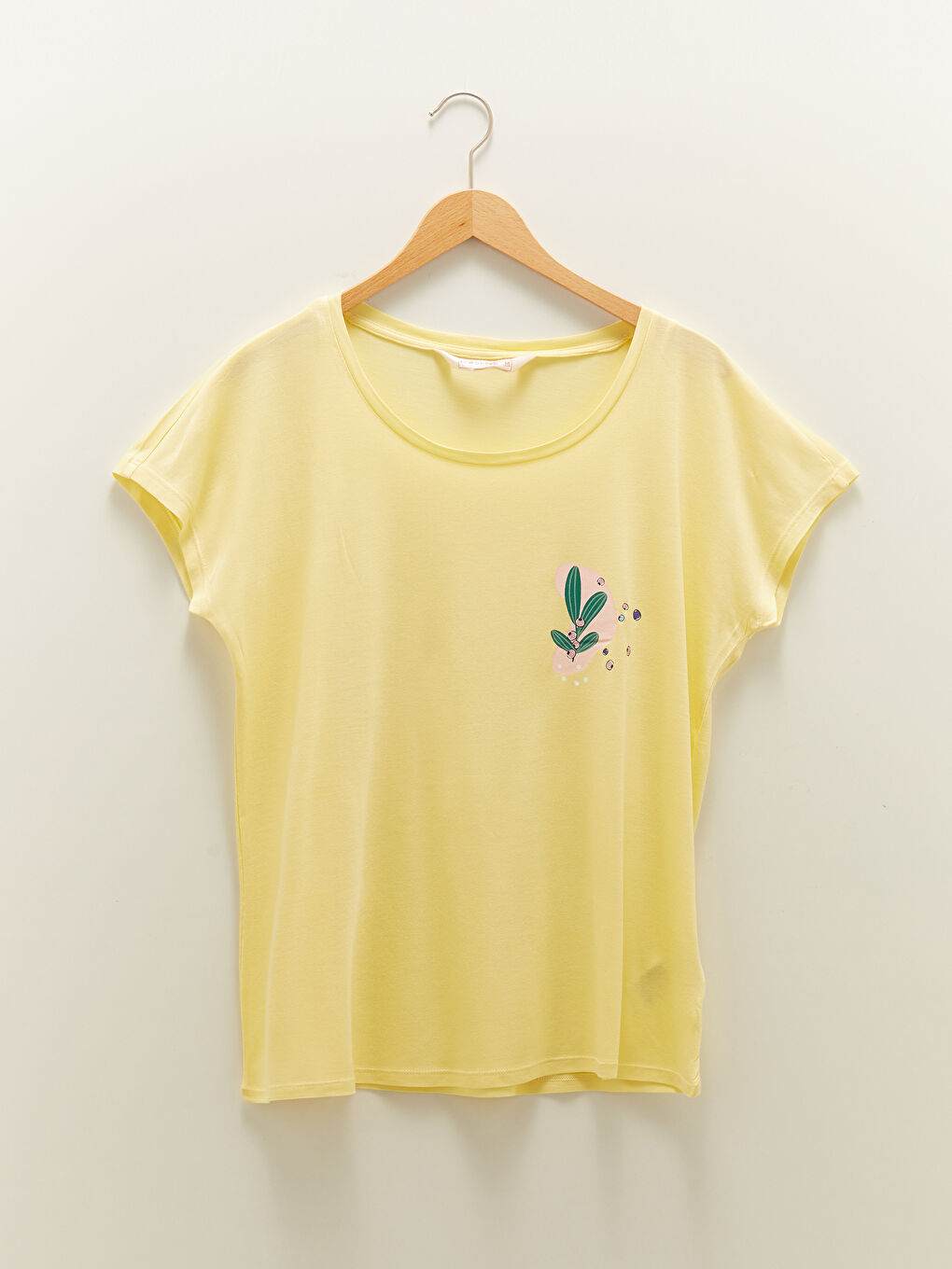 Ekru Bisiklet Yaka Baskılı Kısa Kollu Viskon Kadın Şortlu Pijama Takımı-6