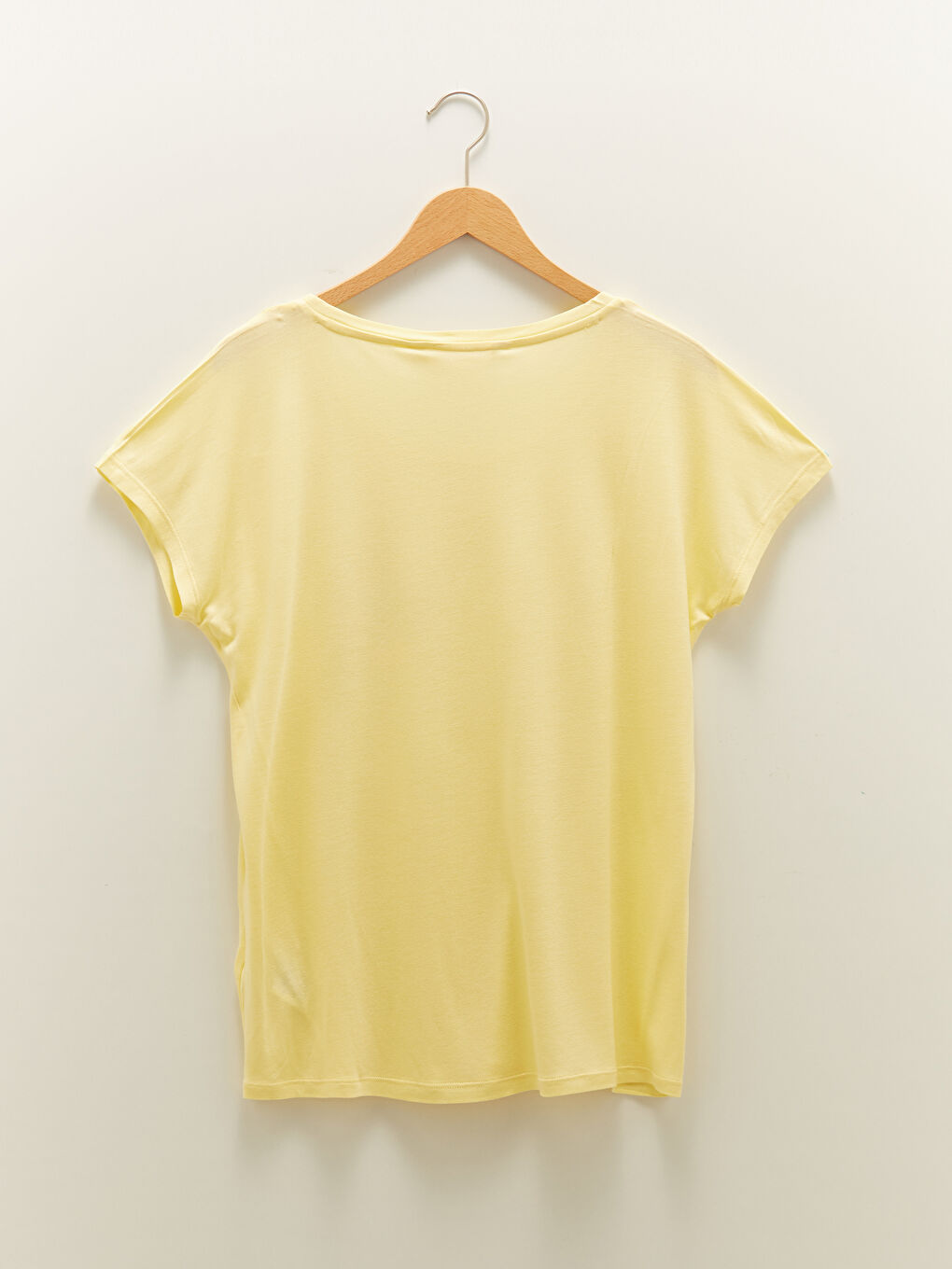 Ekru Bisiklet Yaka Baskılı Kısa Kollu Viskon Kadın Şortlu Pijama Takımı-8