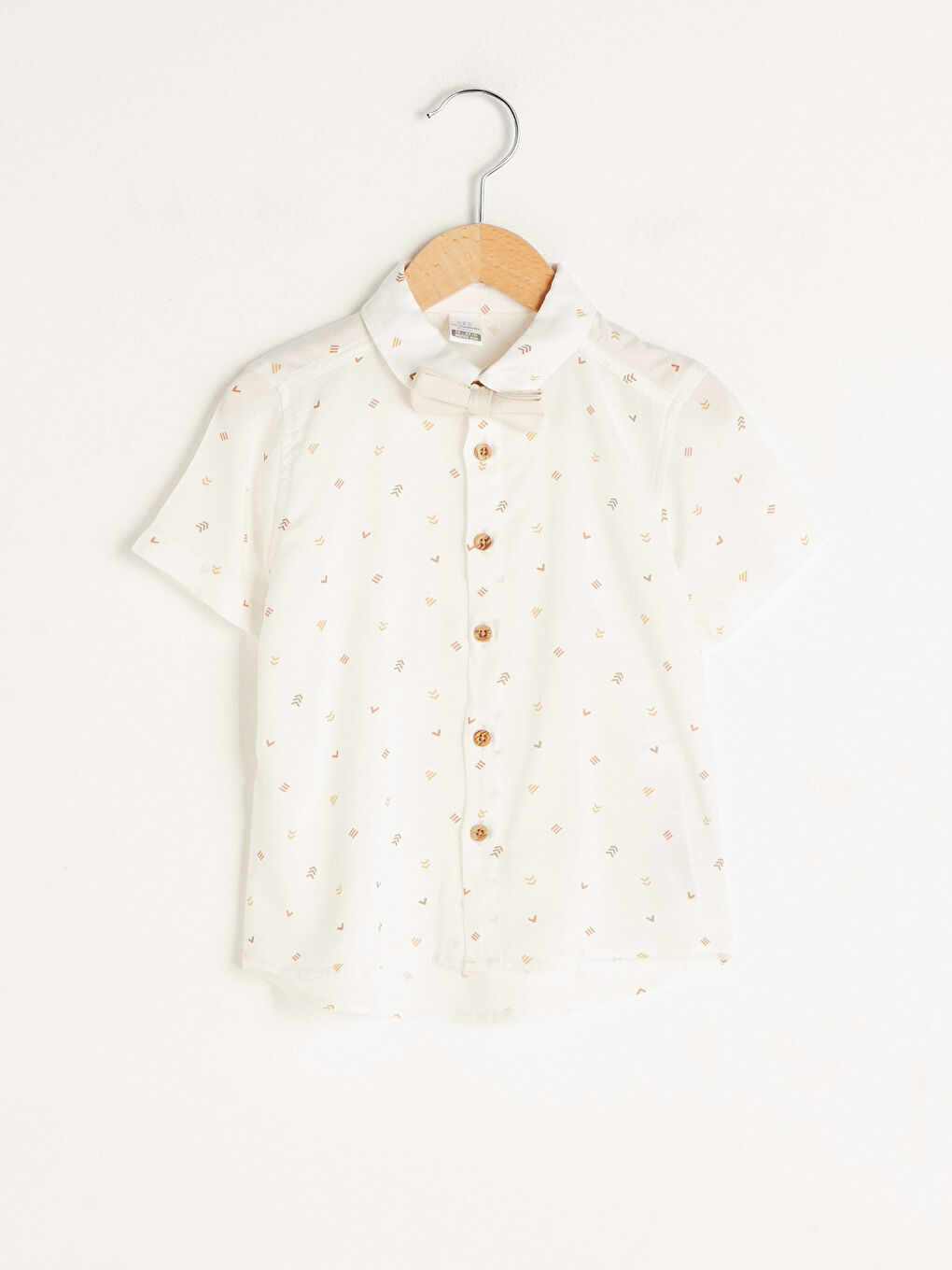 Ensemble Chemise Bébé Garçon Imprimée Manches Courtes et Nœud Papillon 2 Pièces