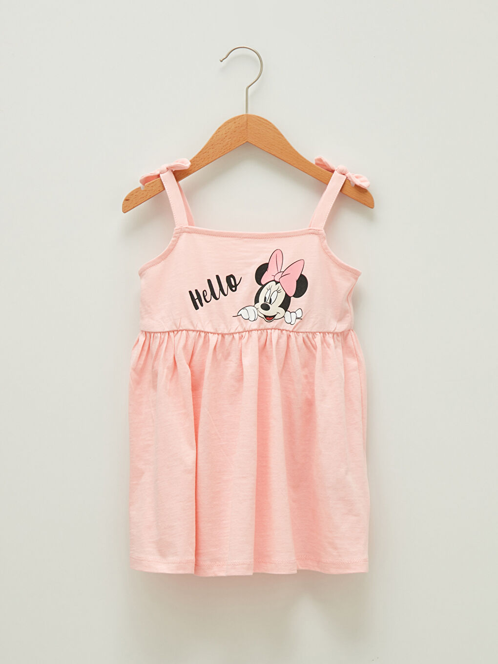 Square Neck Strap Minnie Mouse Printed Baby Girl Dress
