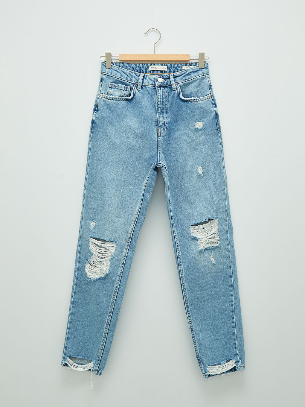 High Waist Mom Fit Ripped Detailed Women's Rodeo Jeans-5