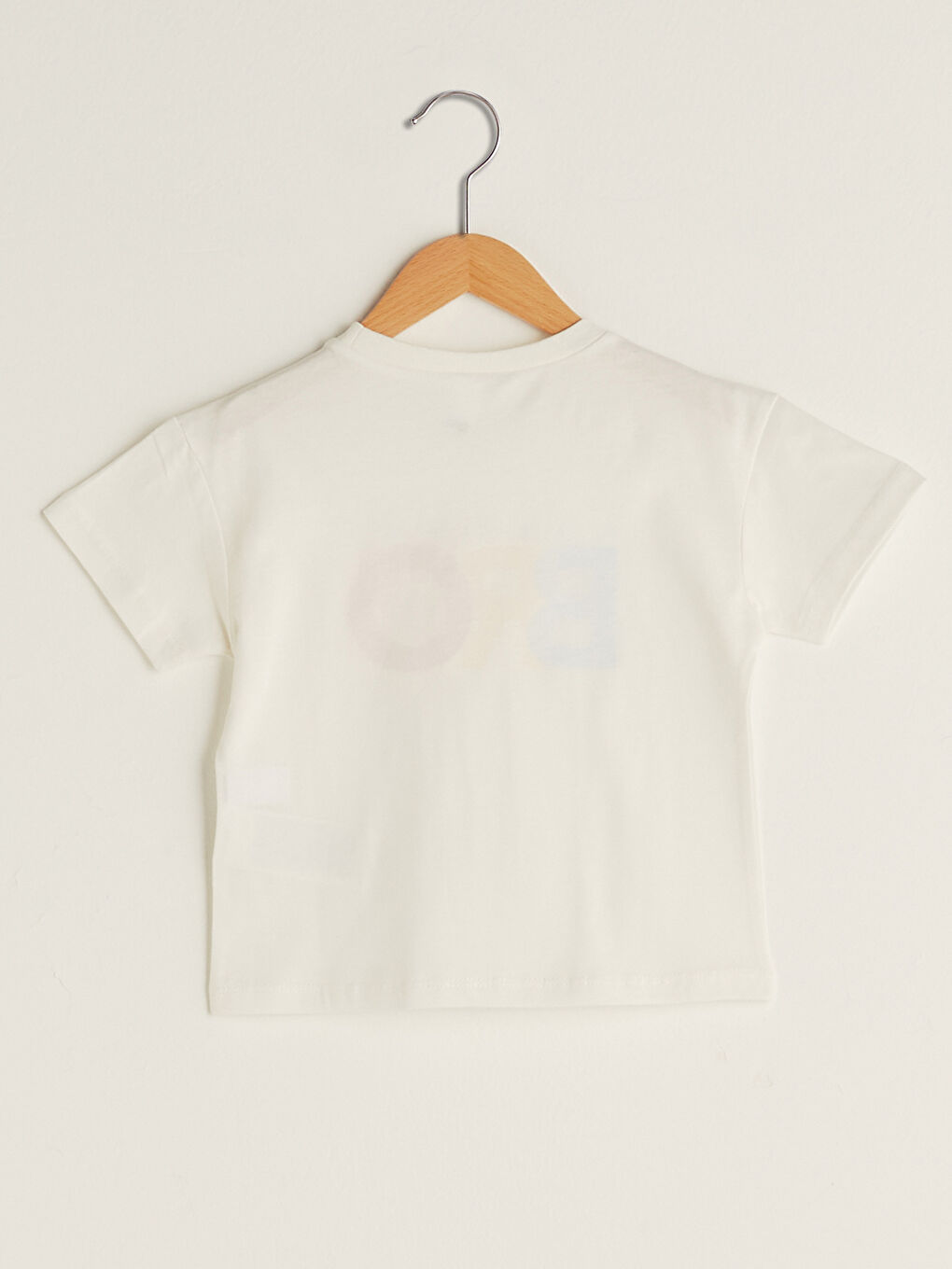 تيشيرت للأولاد الرضع مطبوع بياقة دائرية وكم قصير-1