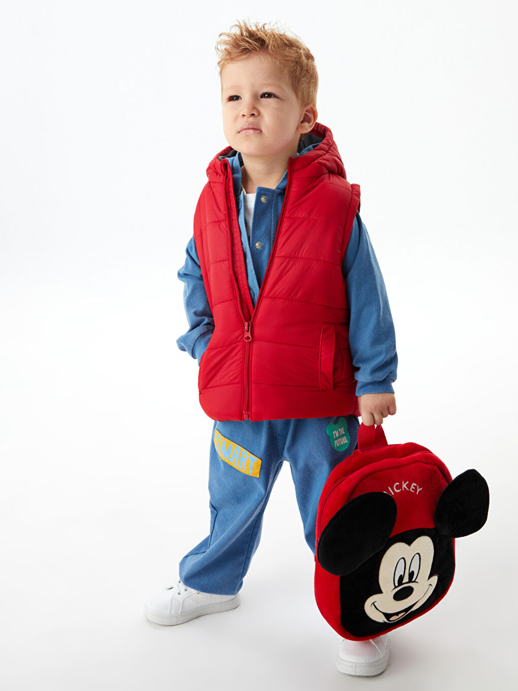 LCW baby Mickey Mouse Embroidery Detailed Unisex Baby Plush Backpack -S1JO38Z1-KYV