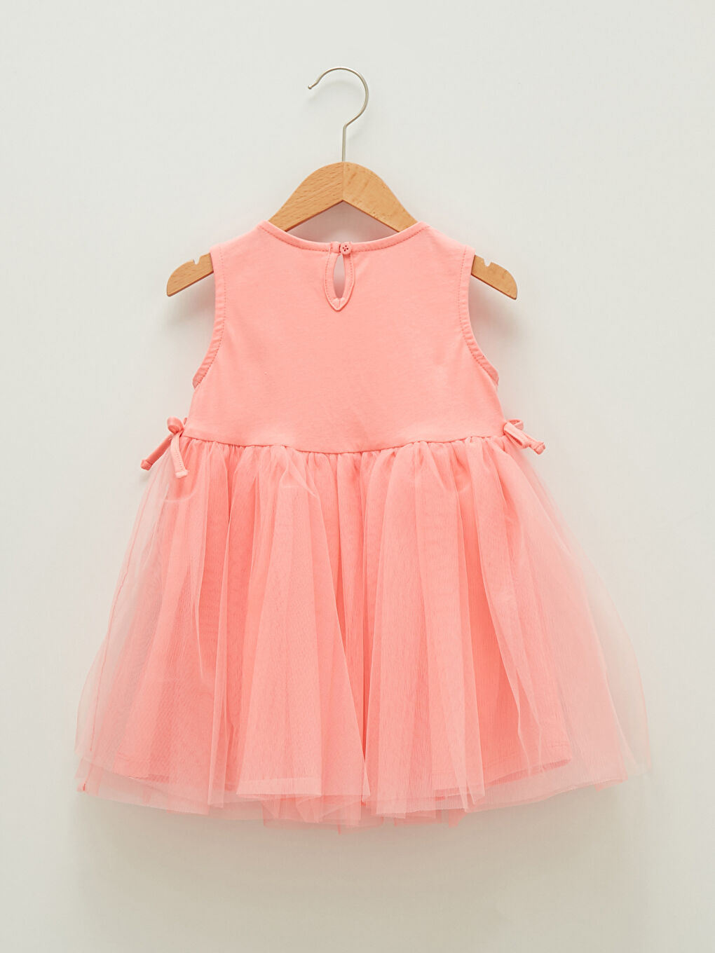 Robe Bébé Fille à Jupe en Tulle avec Détails Brodés et Col Rond-1