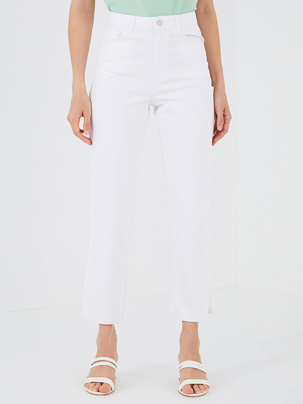 Women's High Waist Pocket Detailed Jean Trousers-2