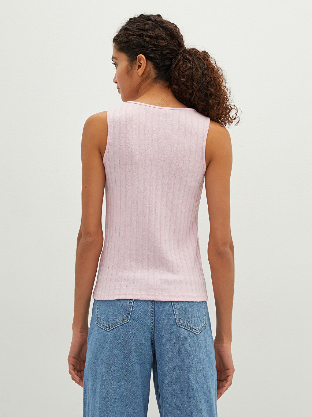 Crew Collar Plain Sleeveless Camisole Fabric Women's Singlet-4