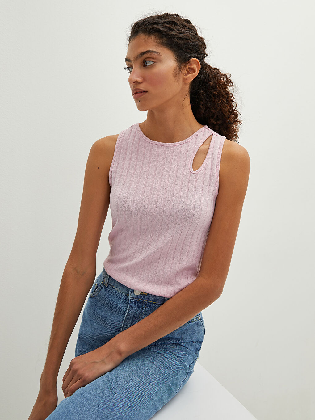 Crew Collar Plain Sleeveless Camisole Fabric Women's Singlet