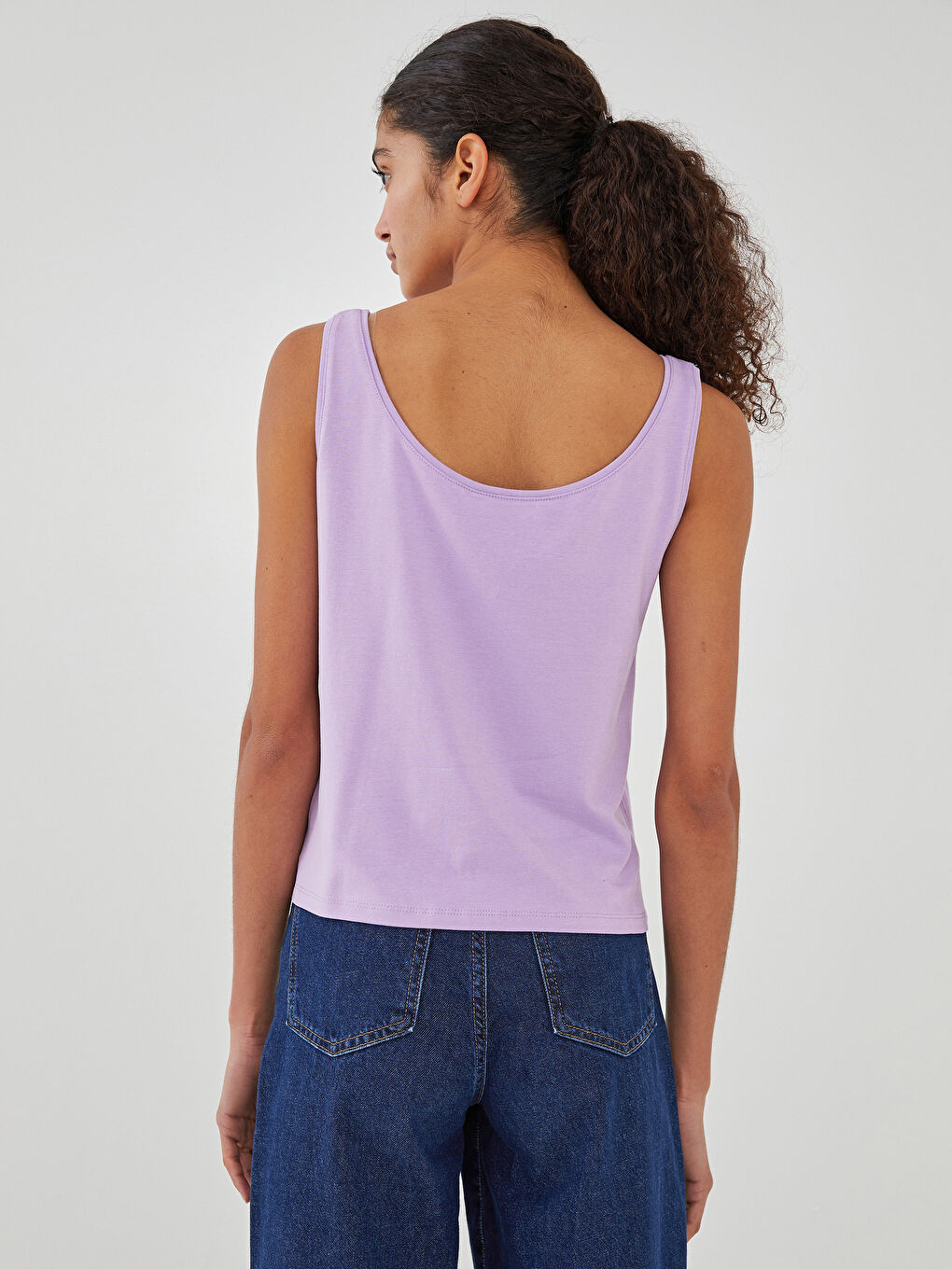 Damen U-Ausschnitt Riemchen Gerade Sportlerin-4