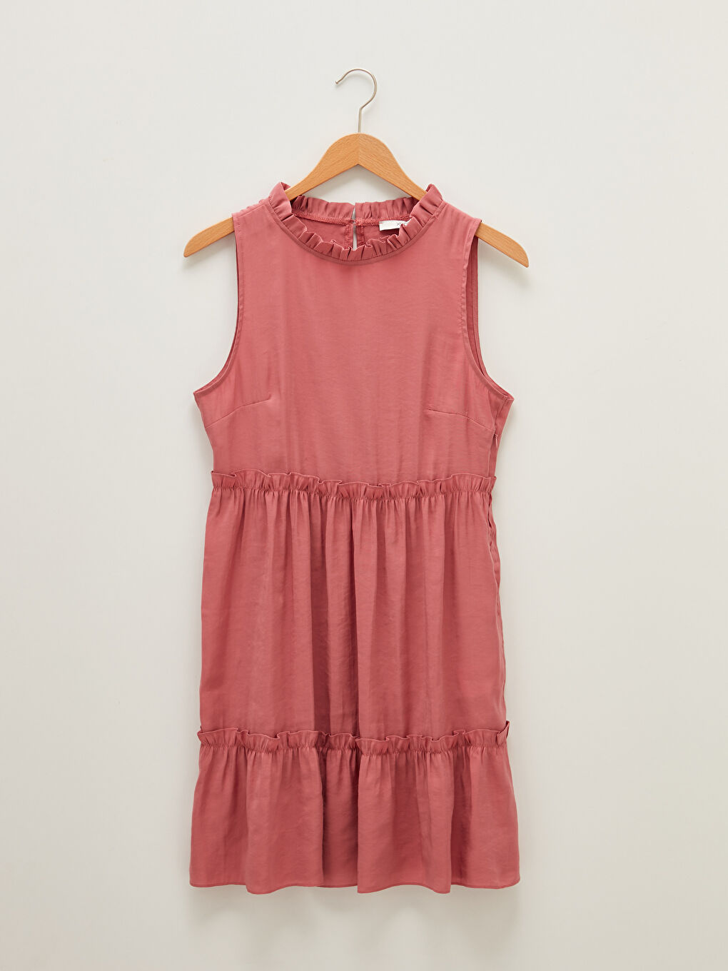 Frilly Collar Straight Sleeveless Modal Blended Fabric Women Dress-6