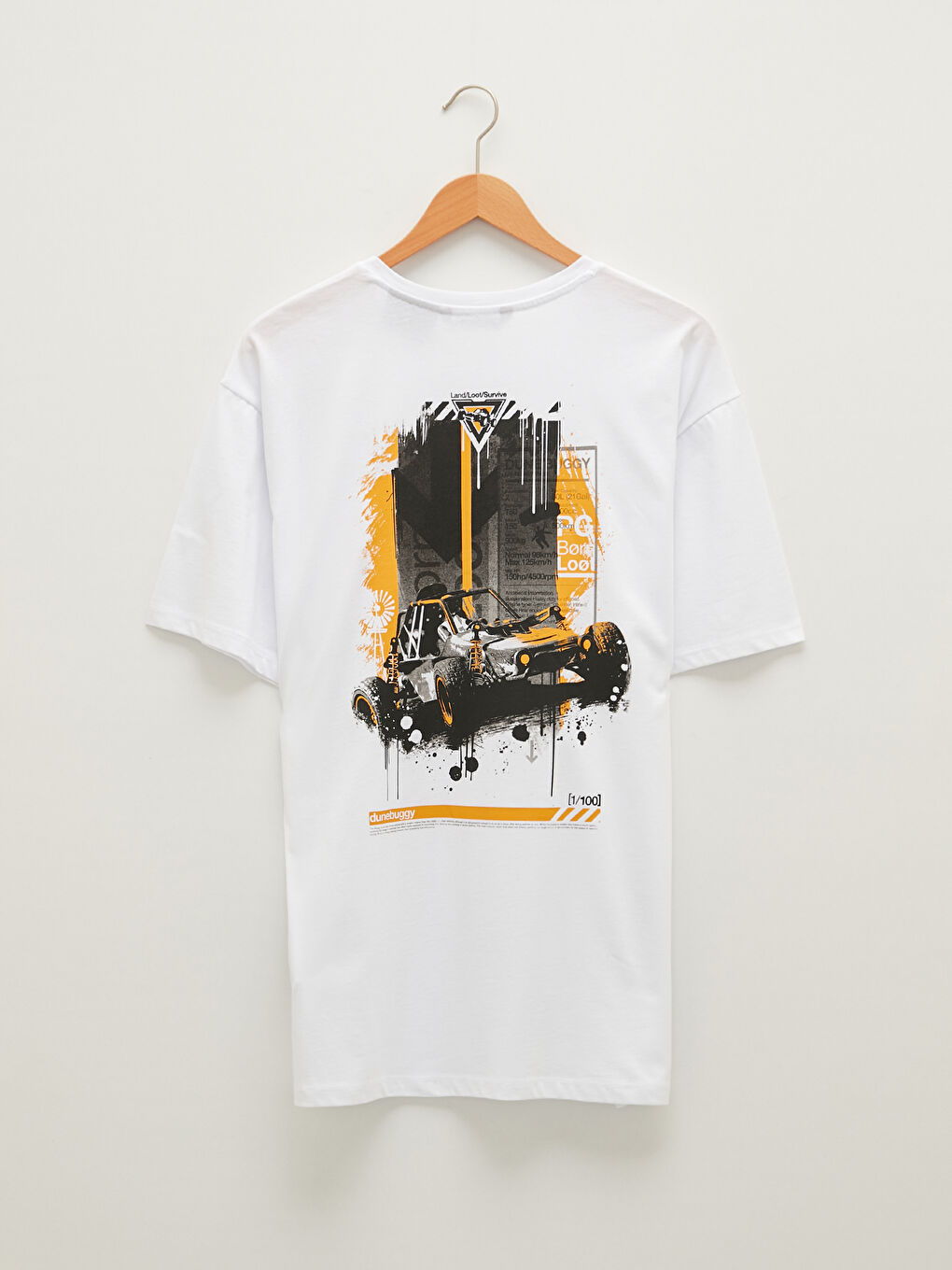 Beyaz Bisiklet Yaka Kısa Kollu Pubg Baskılı Penye Erkek Tişört-7