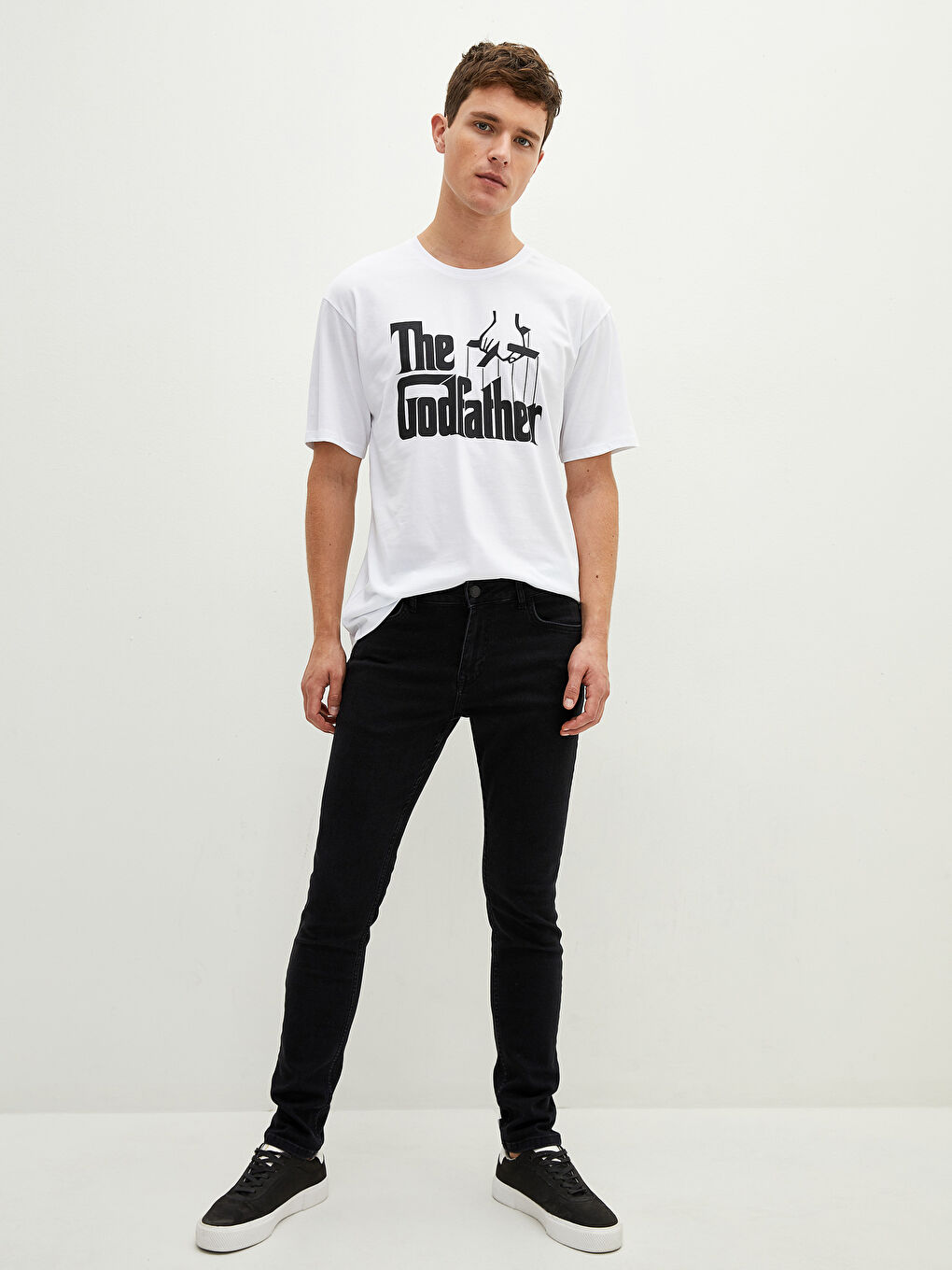 XSIDE Crew Neck Short Sleeve The Godfather Printed Cotton Men's T-Shirt -S1JT32Z8-Q6K