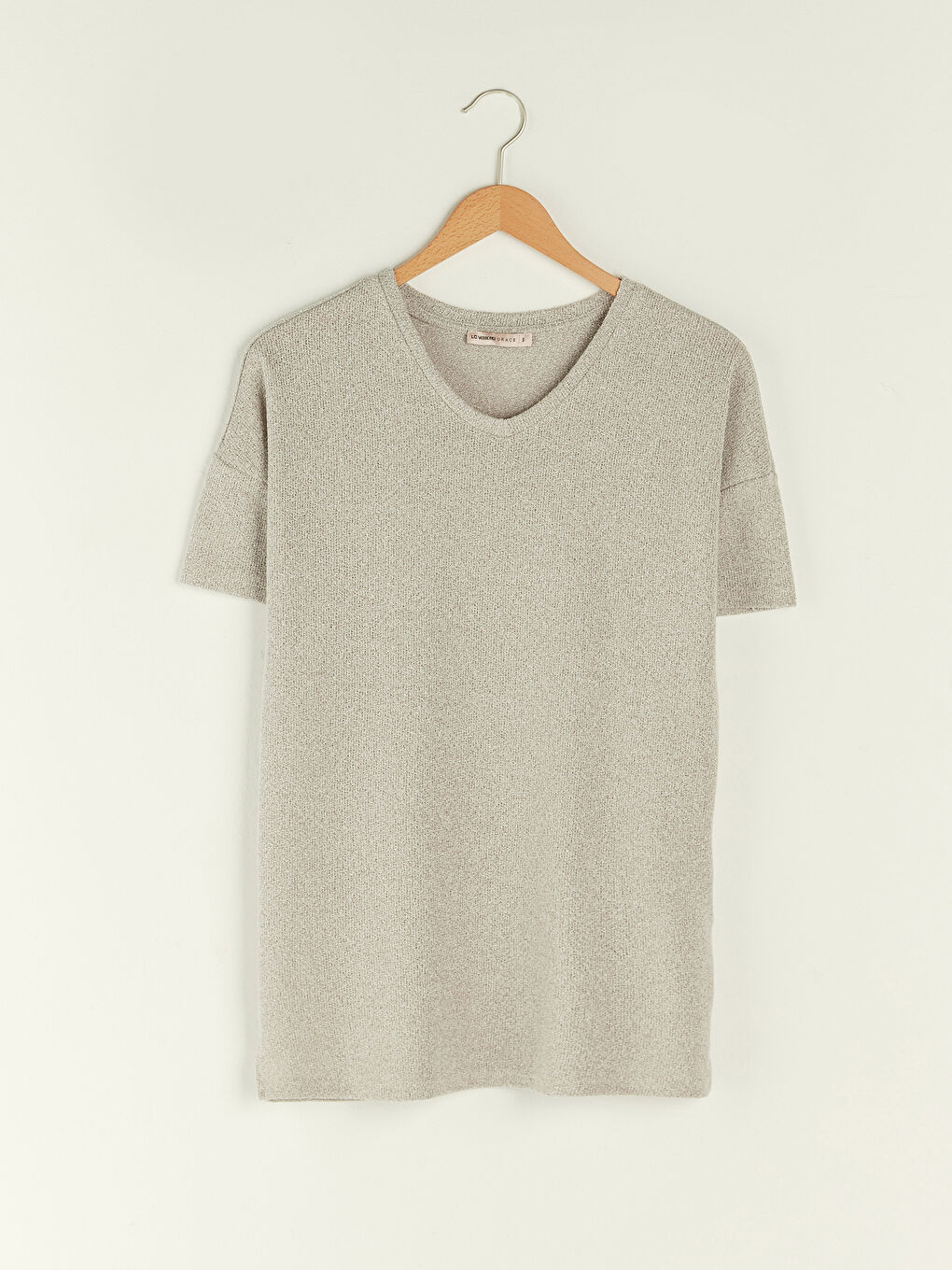 V-Neck Plain Short Sleeve Women's T-Shirt -S1JV71Z8-RRT